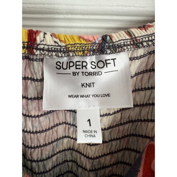 Torrid Super Soft Bow Front Skater Dress Floral Torrid size 1 US size 14-16 - Picture 7 of 8